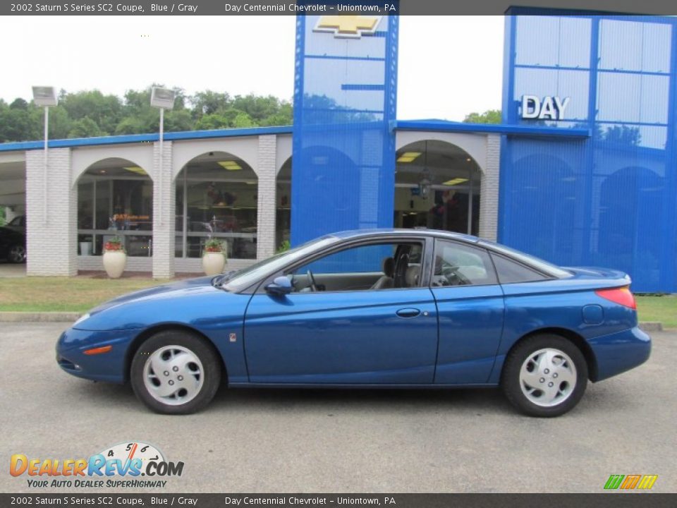 2002 Saturn S Series SC2 Coupe Blue / Gray Photo #2