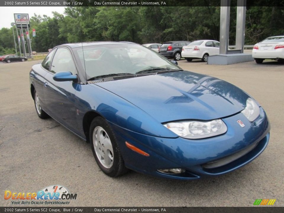 2002 Saturn S Series SC2 Coupe Blue / Gray Photo #5