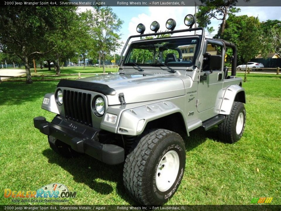 2000 Jeep Wrangler Sport 4x4 Silverstone Metallic / Agate Photo #2