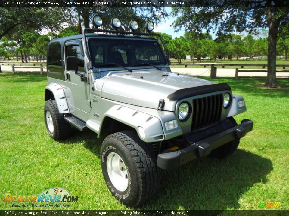2000 Jeep Wrangler Sport 4x4 Silverstone Metallic / Agate Photo #3