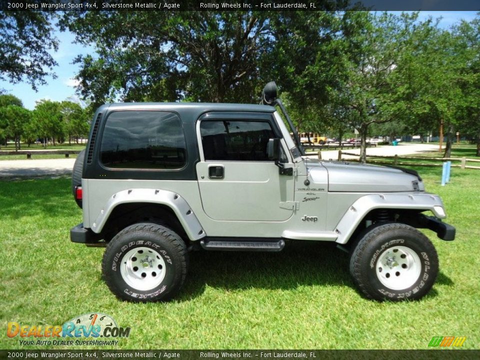 2000 Jeep Wrangler Sport 4x4 Silverstone Metallic / Agate Photo #5