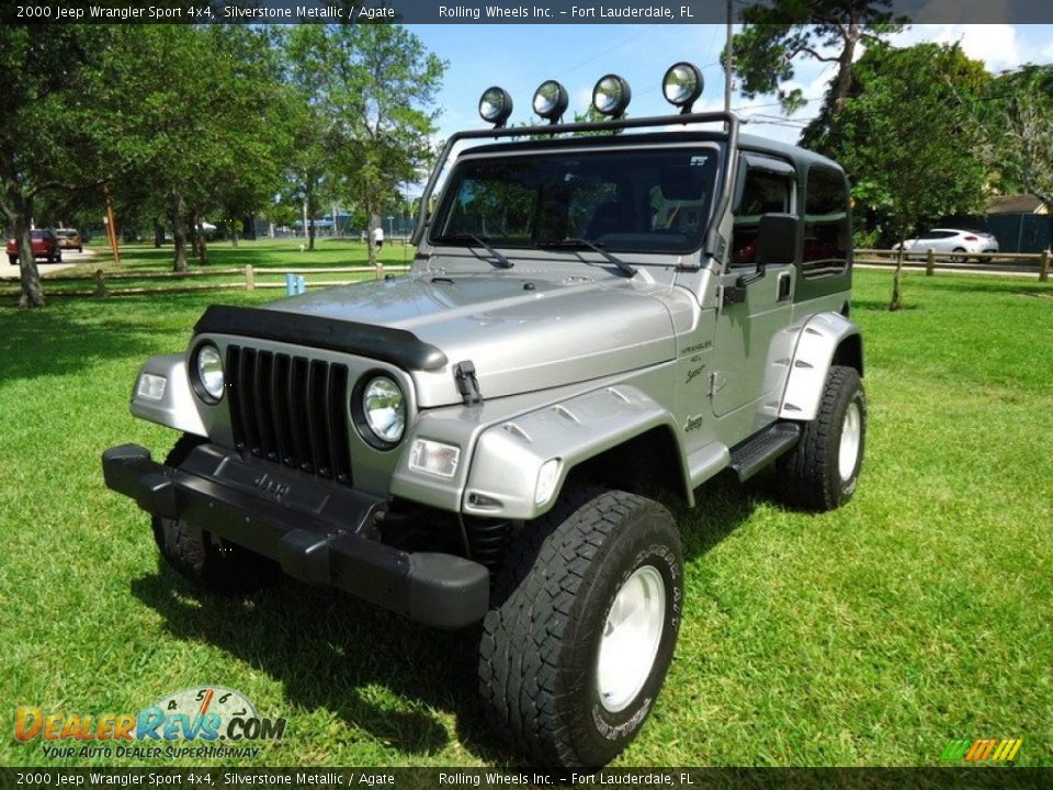 2000 Jeep Wrangler Sport 4x4 Silverstone Metallic / Agate Photo #13