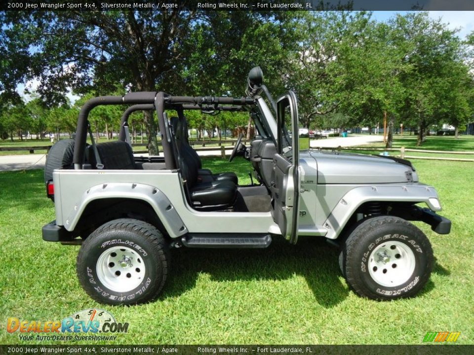 2000 Jeep Wrangler Sport 4x4 Silverstone Metallic / Agate Photo #14