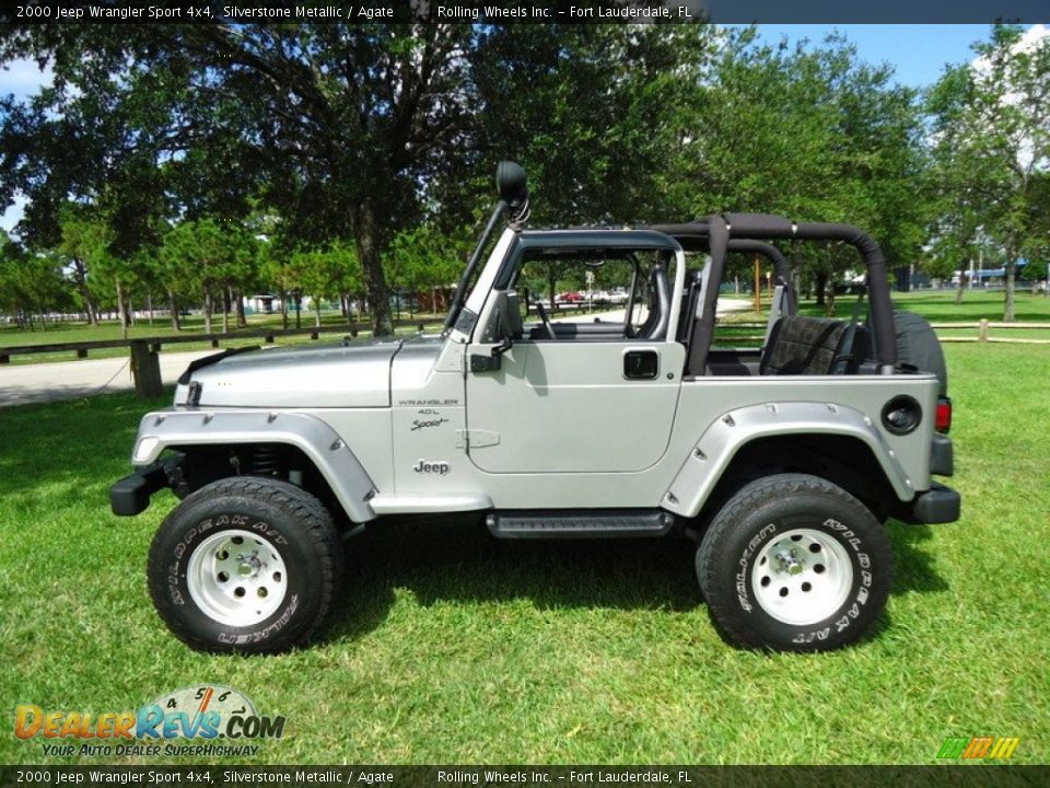 2000 Jeep Wrangler Sport 4x4 Silverstone Metallic / Agate Photo #16