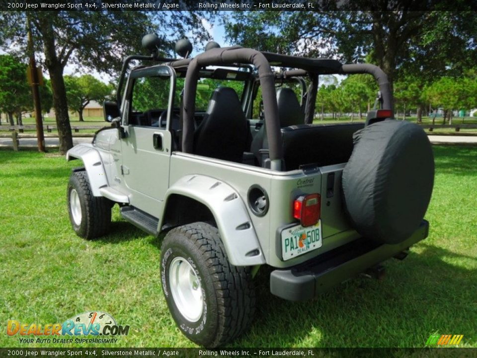 2000 Jeep Wrangler Sport 4x4 Silverstone Metallic / Agate Photo #17