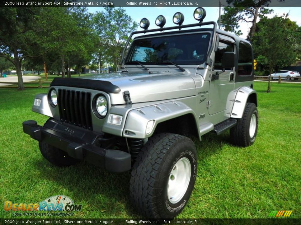2000 Jeep Wrangler Sport 4x4 Silverstone Metallic / Agate Photo #34