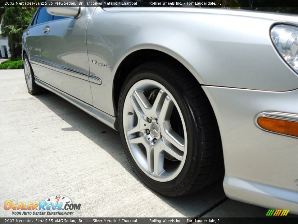 2003 Mercedes-Benz S 55 AMG Sedan Brilliant Silver Metallic / Charcoal Photo #18