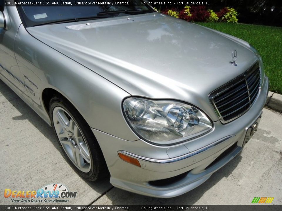 2003 Mercedes-Benz S 55 AMG Sedan Brilliant Silver Metallic / Charcoal Photo #34