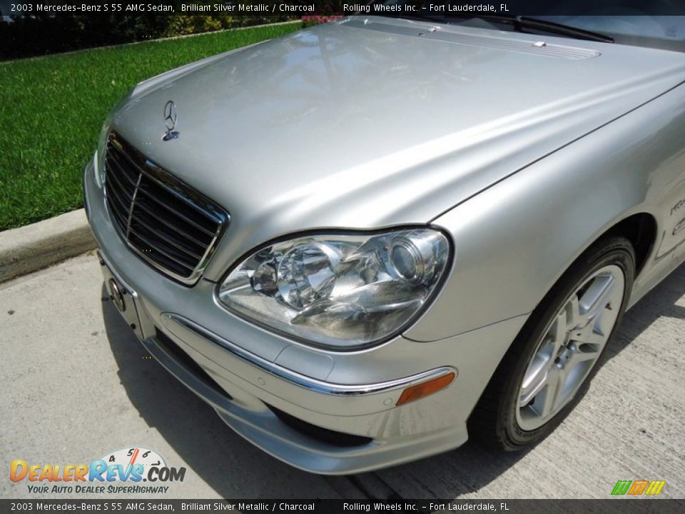 2003 Mercedes-Benz S 55 AMG Sedan Brilliant Silver Metallic / Charcoal Photo #35