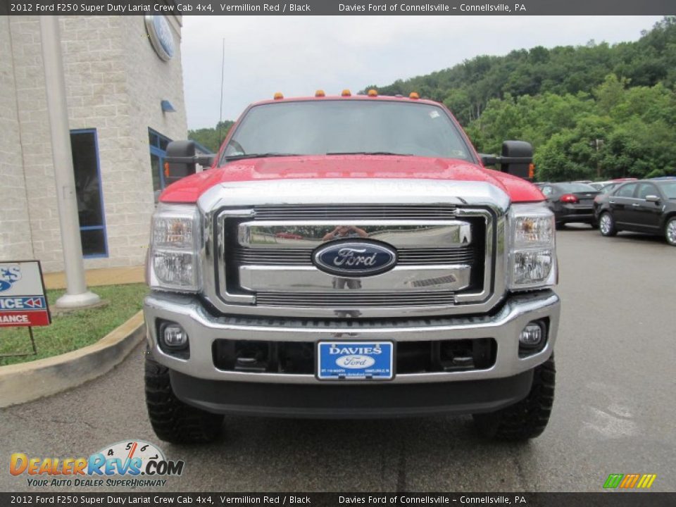 2012 Ford F250 Super Duty Lariat Crew Cab 4x4 Vermillion Red / Black Photo #5