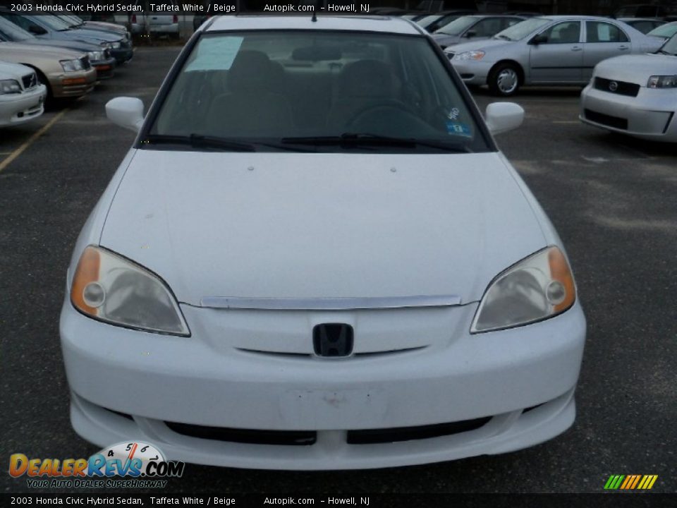 2003 Honda Civic Hybrid Sedan Taffeta White / Beige Photo #1