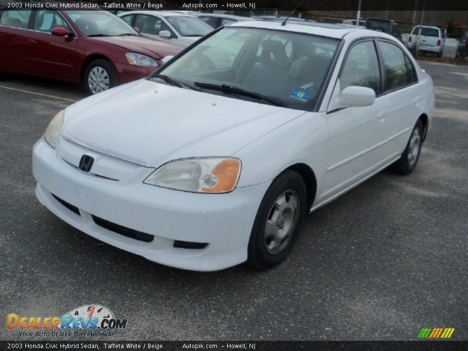 2003 Honda Civic Hybrid Sedan Taffeta White / Beige Photo #3