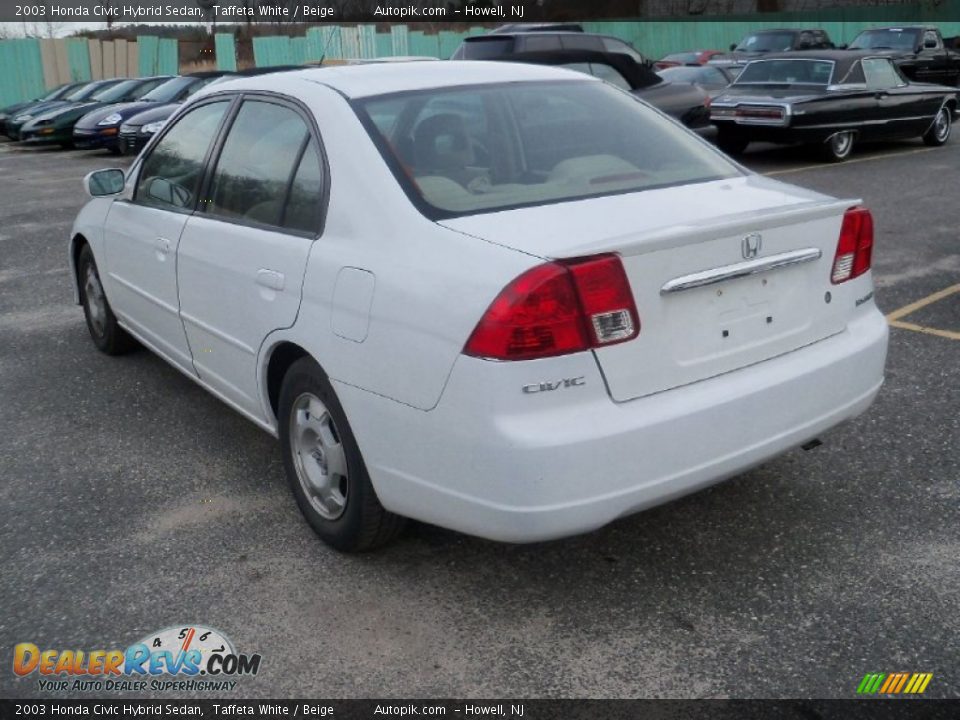 2003 Honda Civic Hybrid Sedan Taffeta White / Beige Photo #5