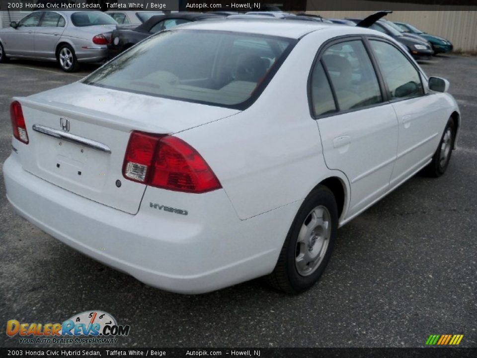 2003 Honda Civic Hybrid Sedan Taffeta White / Beige Photo #6