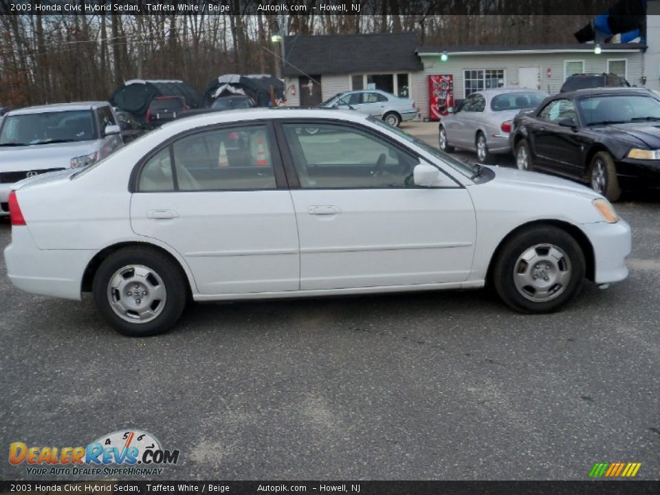 2003 Honda Civic Hybrid Sedan Taffeta White / Beige Photo #7