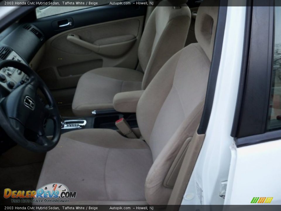 2003 Honda Civic Hybrid Sedan Taffeta White / Beige Photo #10