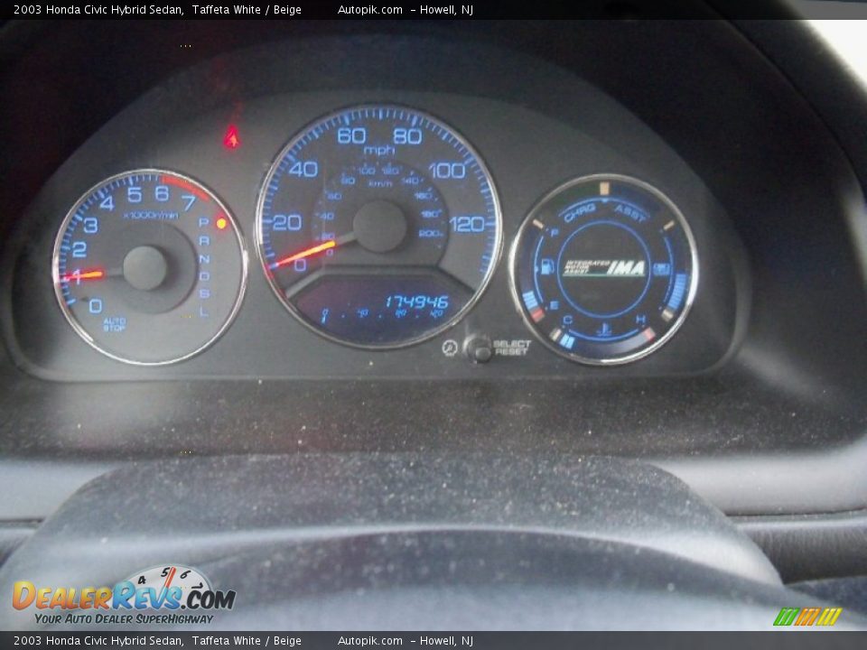 2003 Honda Civic Hybrid Sedan Taffeta White / Beige Photo #16