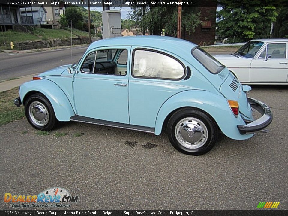 1974 Volkswagen Beetle Coupe Marina Blue / Bamboo Beige Photo #3