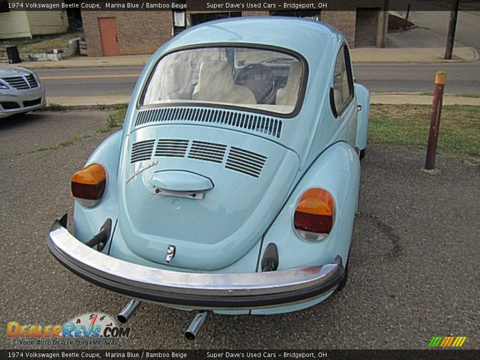 1974 Volkswagen Beetle Coupe Marina Blue / Bamboo Beige Photo #6