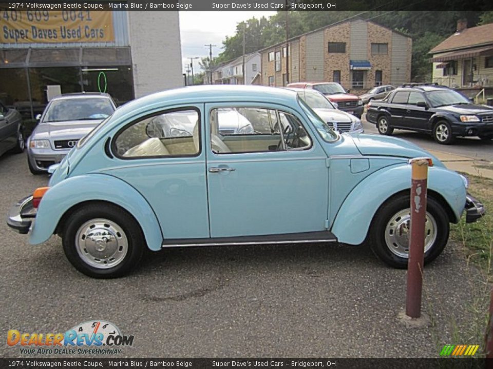1974 Volkswagen Beetle Coupe Marina Blue / Bamboo Beige Photo #8
