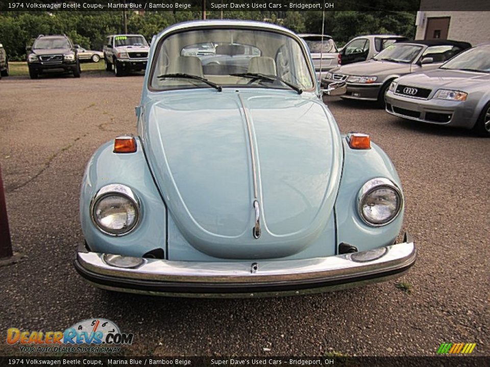 1974 Volkswagen Beetle Coupe Marina Blue / Bamboo Beige Photo #10