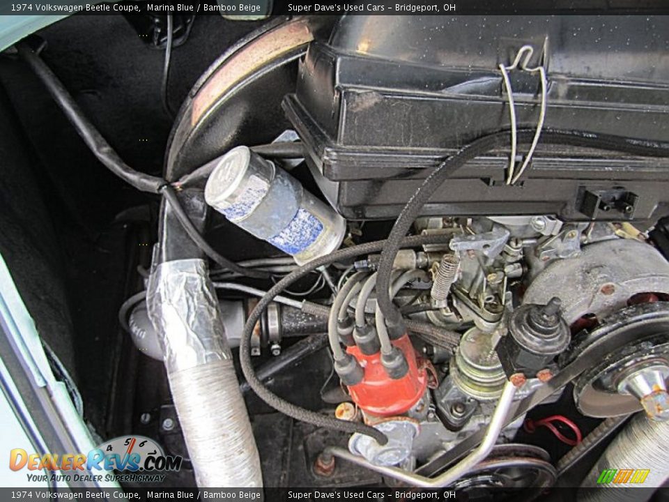 1974 Volkswagen Beetle Coupe Marina Blue / Bamboo Beige Photo #32
