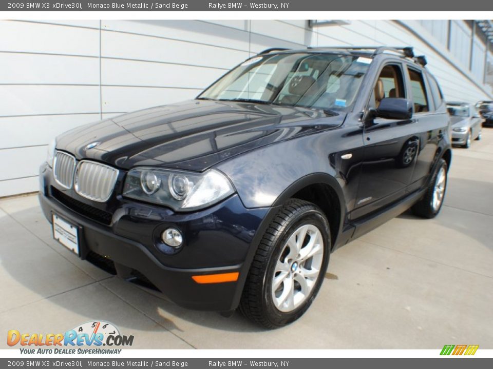 2009 BMW X3 xDrive30i Monaco Blue Metallic / Sand Beige Photo #1