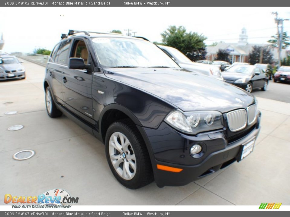 2009 BMW X3 xDrive30i Monaco Blue Metallic / Sand Beige Photo #7