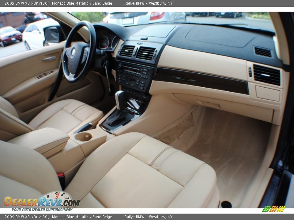 2009 BMW X3 xDrive30i Monaco Blue Metallic / Sand Beige Photo #9