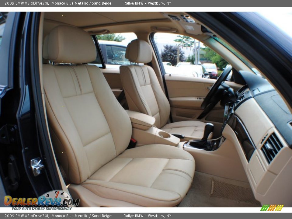 2009 BMW X3 xDrive30i Monaco Blue Metallic / Sand Beige Photo #10