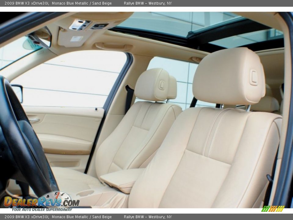 2009 BMW X3 xDrive30i Monaco Blue Metallic / Sand Beige Photo #12