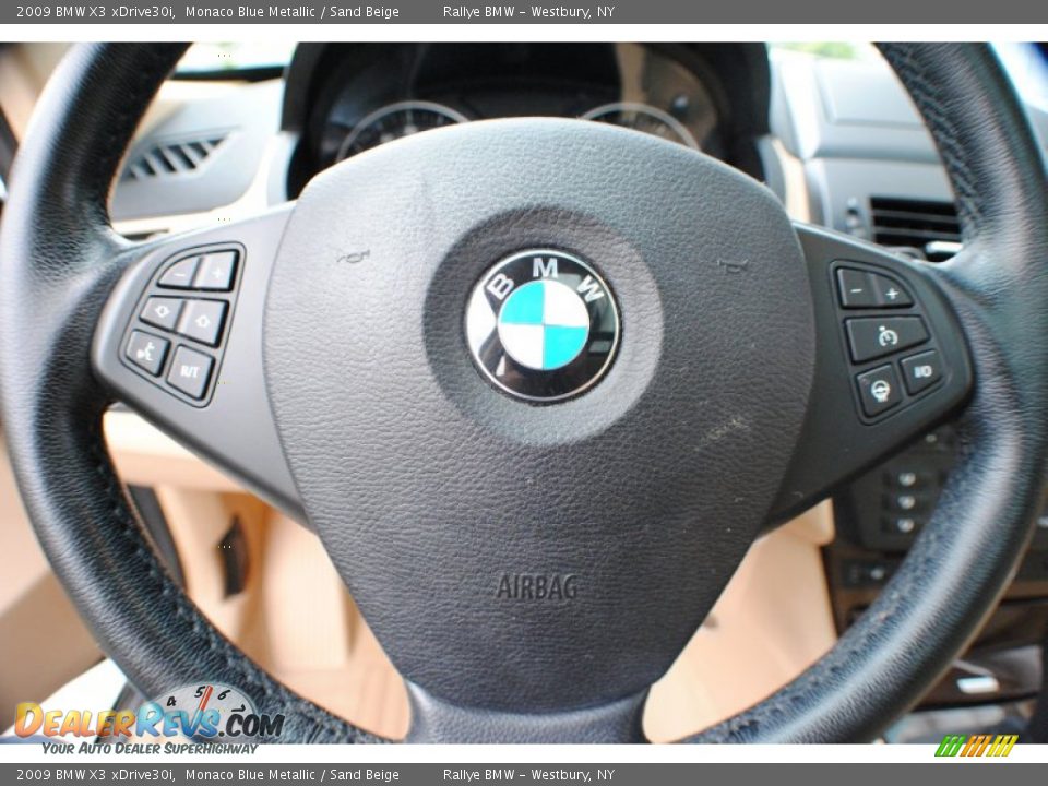 2009 BMW X3 xDrive30i Monaco Blue Metallic / Sand Beige Photo #14