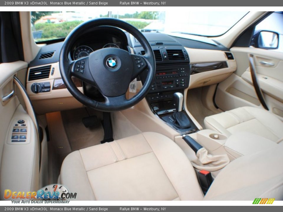 2009 BMW X3 xDrive30i Monaco Blue Metallic / Sand Beige Photo #15