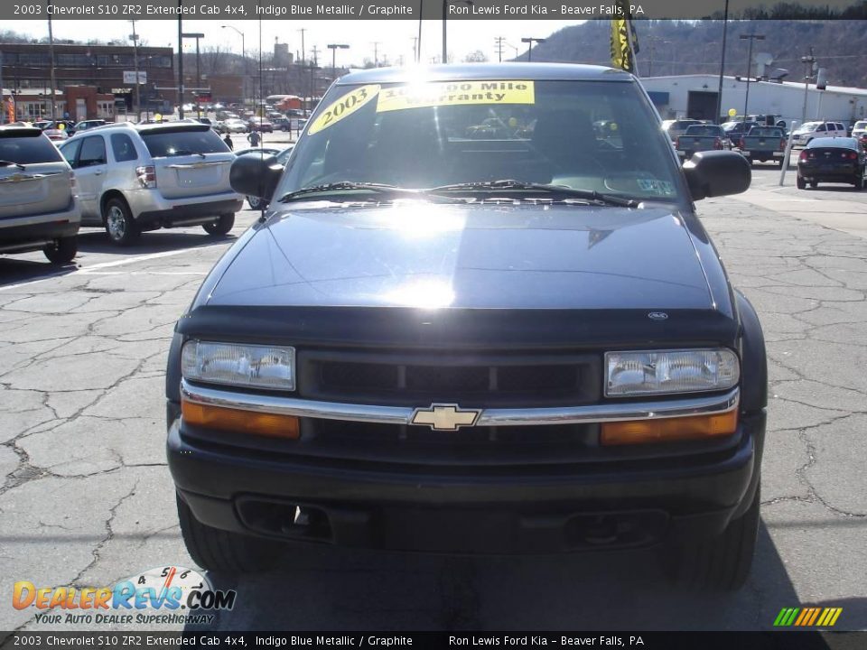 2003 Chevrolet S10 ZR2 Extended Cab 4x4 Indigo Blue Metallic / Graphite Photo #7