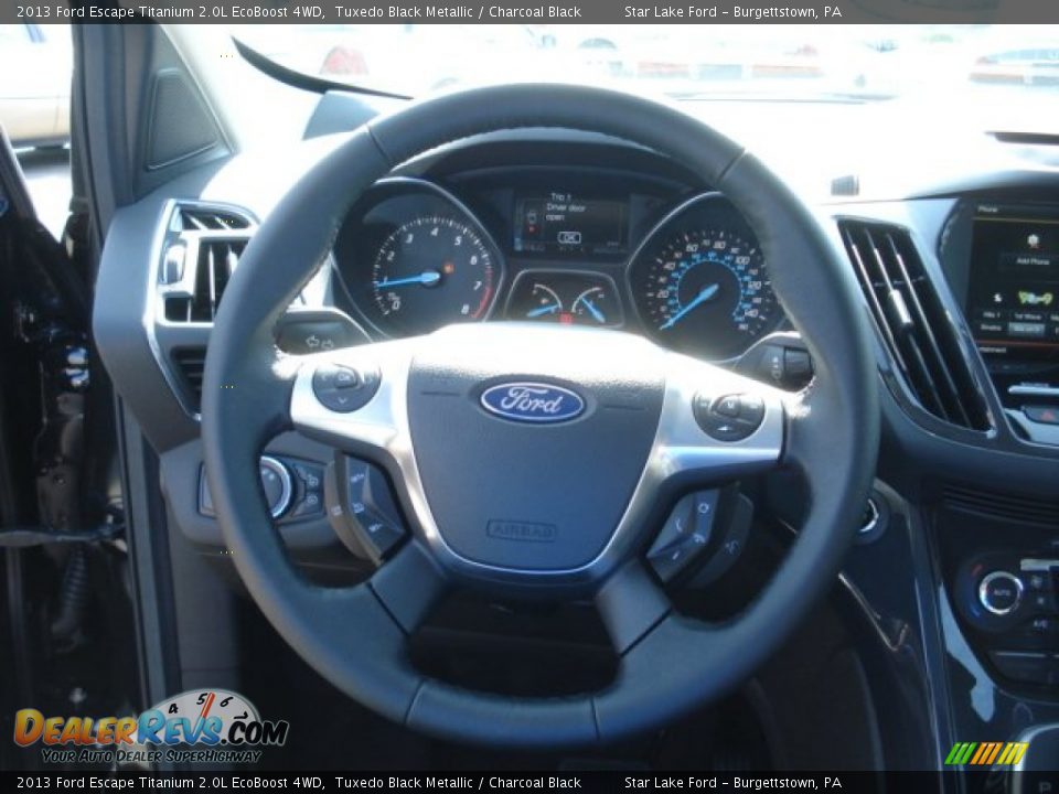 2013 Ford Escape Titanium 2.0L EcoBoost 4WD Tuxedo Black Metallic / Charcoal Black Photo #23