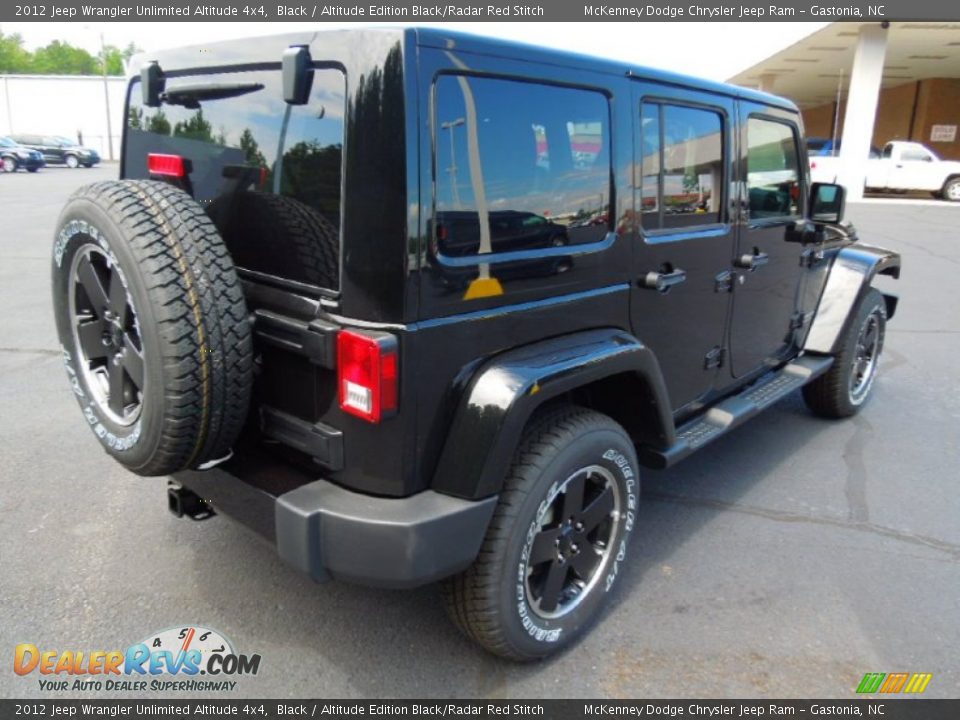 2012 Jeep Wrangler Unlimited Altitude 4x4 Black / Altitude Edition Black/Radar Red Stitch Photo #6