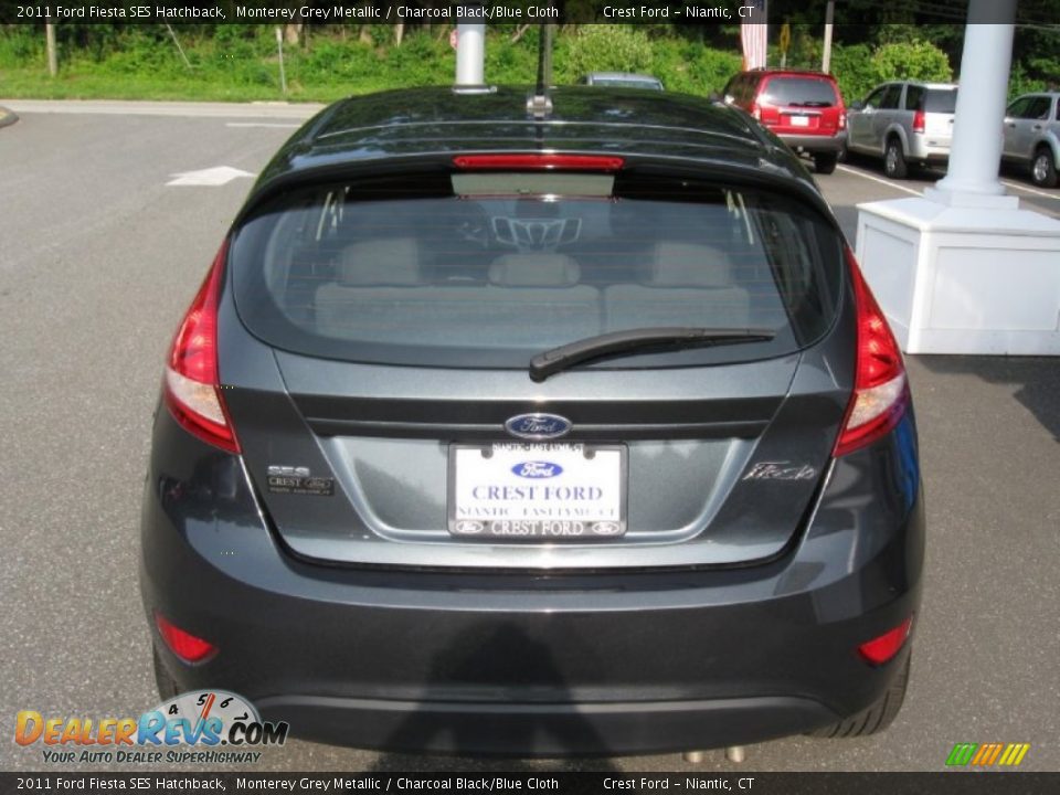 2011 Ford Fiesta SES Hatchback Monterey Grey Metallic / Charcoal Black/Blue Cloth Photo #6