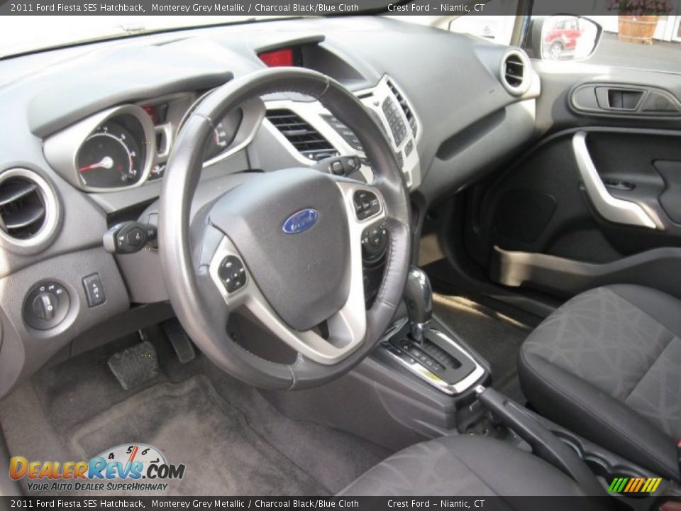 2011 Ford Fiesta SES Hatchback Monterey Grey Metallic / Charcoal Black/Blue Cloth Photo #10