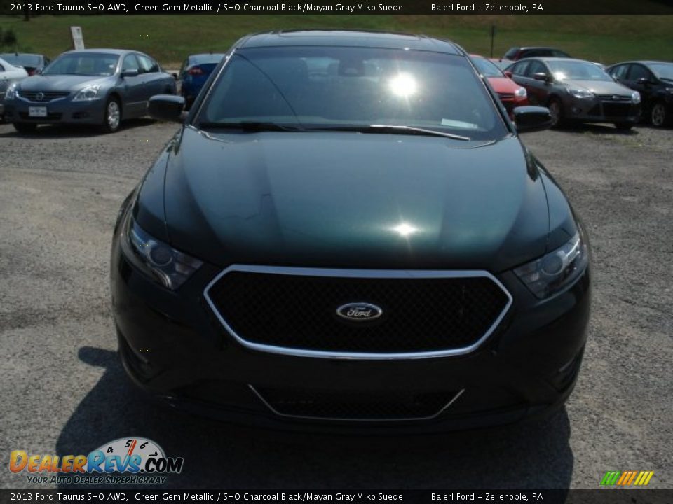 2013 Ford Taurus SHO AWD Green Gem Metallic / SHO Charcoal Black/Mayan Gray Miko Suede Photo #3