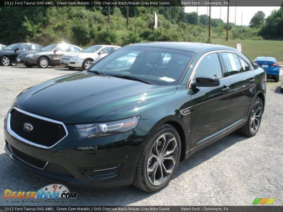 2013 Ford Taurus SHO AWD Green Gem Metallic / SHO Charcoal Black/Mayan Gray Miko Suede Photo #4