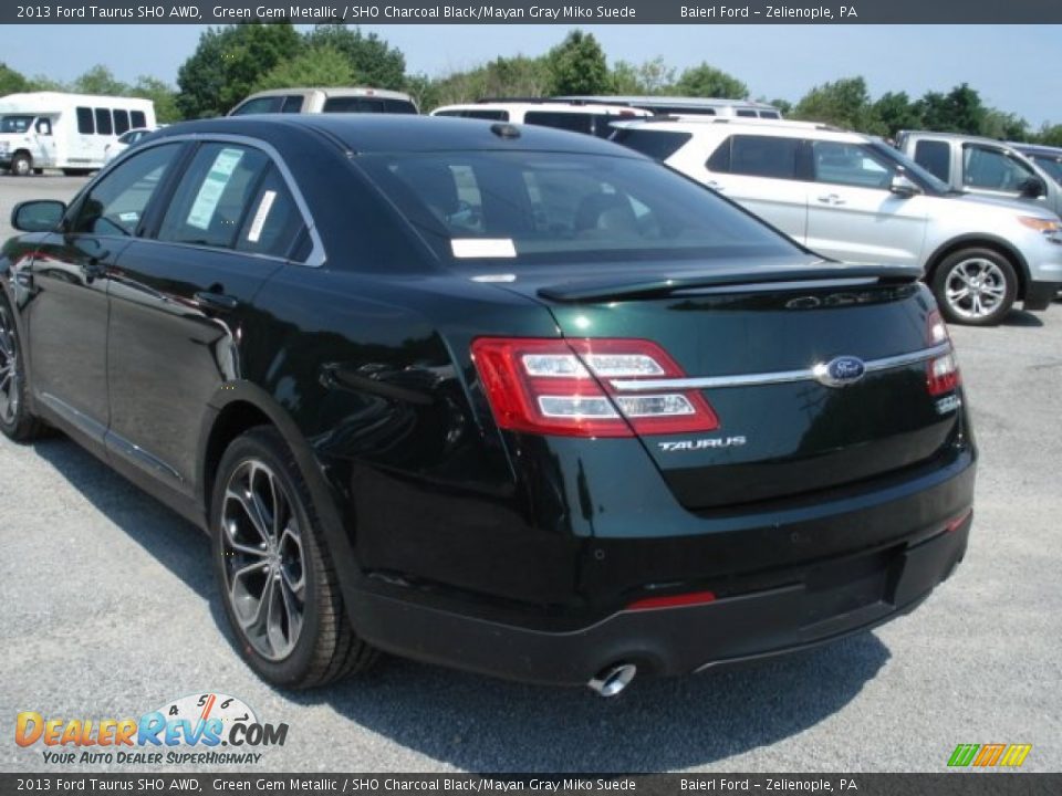 2013 Ford Taurus SHO AWD Green Gem Metallic / SHO Charcoal Black/Mayan Gray Miko Suede Photo #6