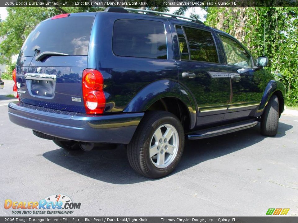 2006 Dodge Durango Limited HEMI Patriot Blue Pearl / Dark Khaki/Light Khaki Photo #3