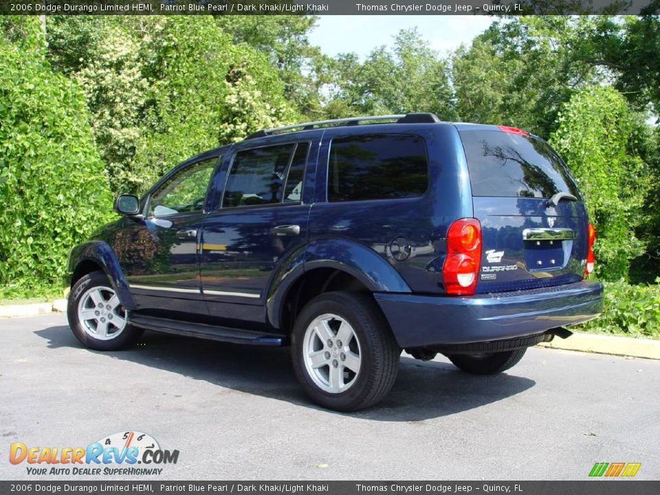 2006 Dodge Durango Limited HEMI Patriot Blue Pearl / Dark Khaki/Light Khaki Photo #6