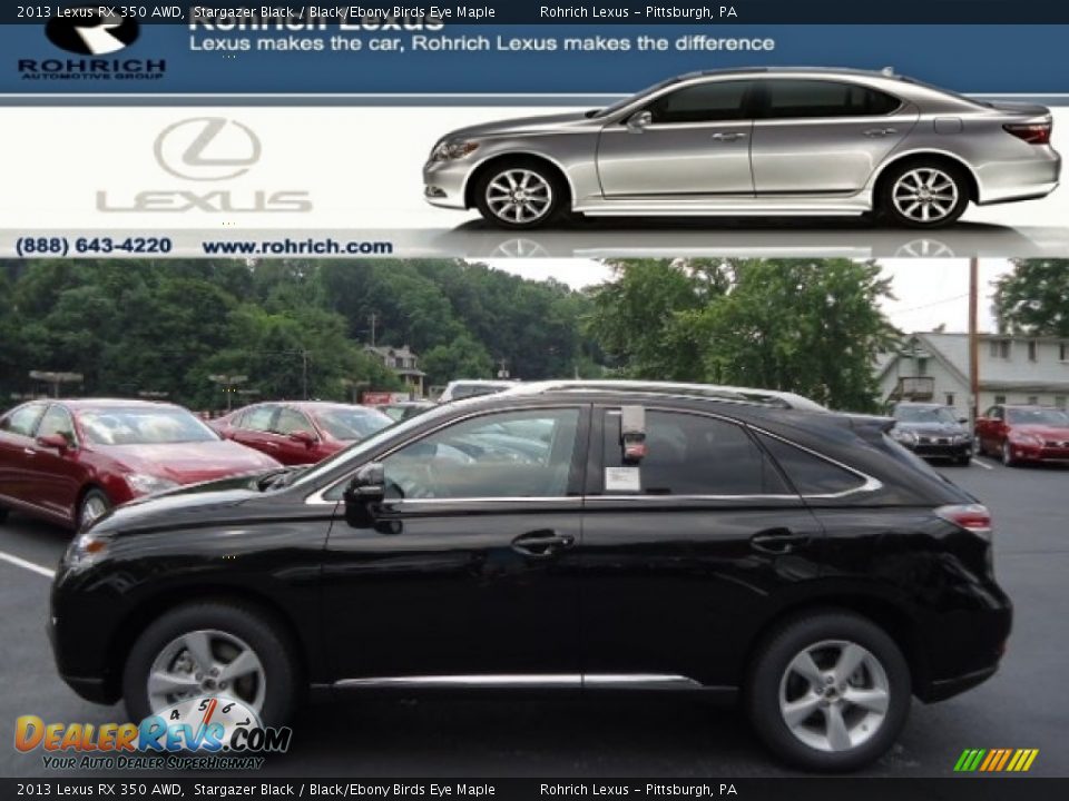 2013 Lexus RX 350 AWD Stargazer Black / Black/Ebony Birds Eye Maple Photo #1