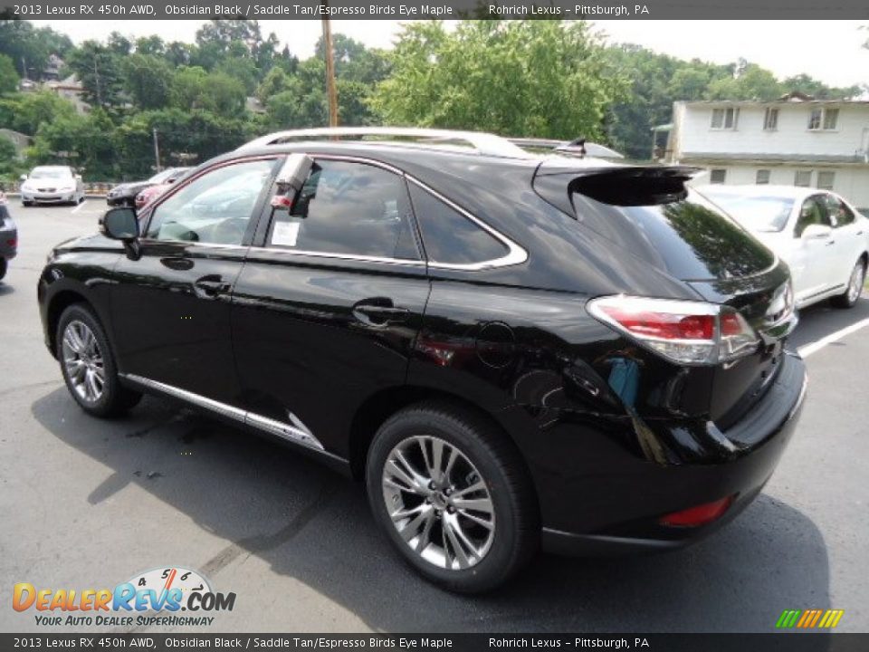 2013 Lexus RX 450h AWD Obsidian Black / Saddle Tan/Espresso Birds Eye Maple Photo #2