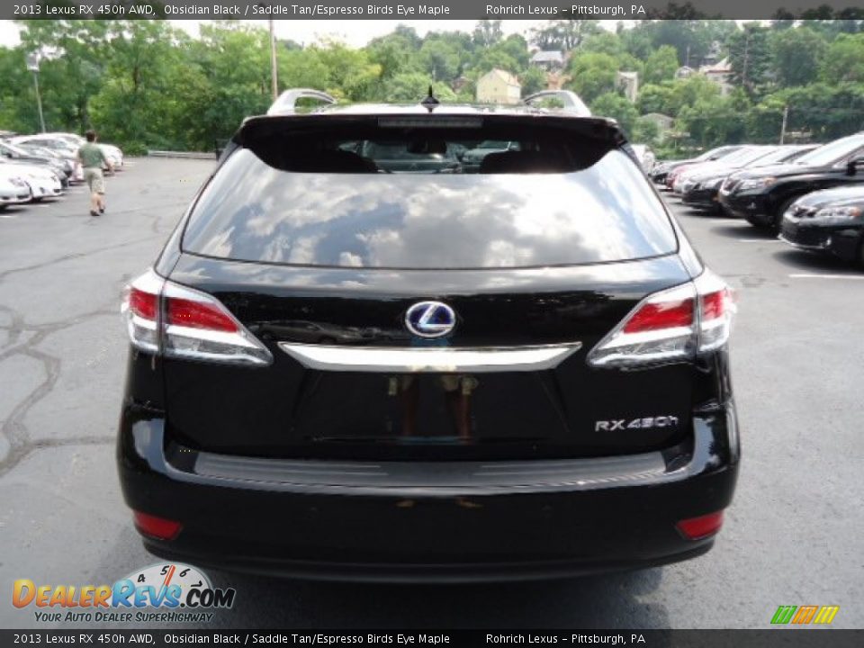 2013 Lexus RX 450h AWD Obsidian Black / Saddle Tan/Espresso Birds Eye Maple Photo #3