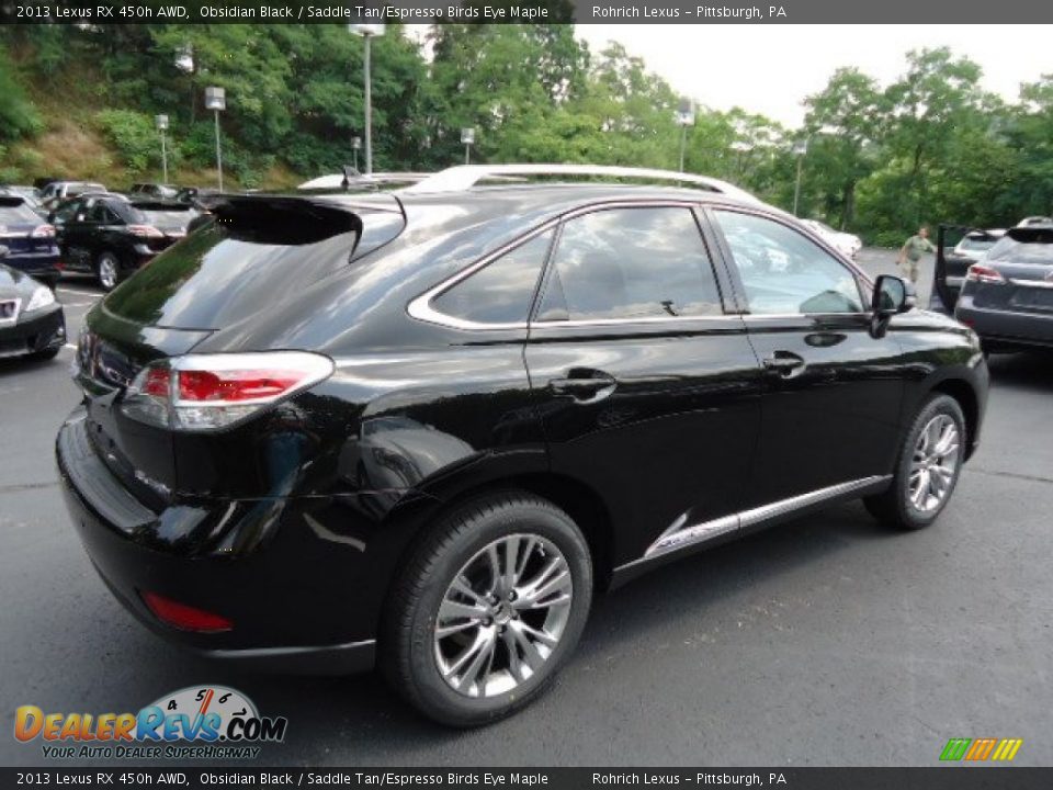 2013 Lexus RX 450h AWD Obsidian Black / Saddle Tan/Espresso Birds Eye Maple Photo #4