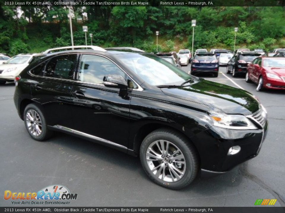 2013 Lexus RX 450h AWD Obsidian Black / Saddle Tan/Espresso Birds Eye Maple Photo #5