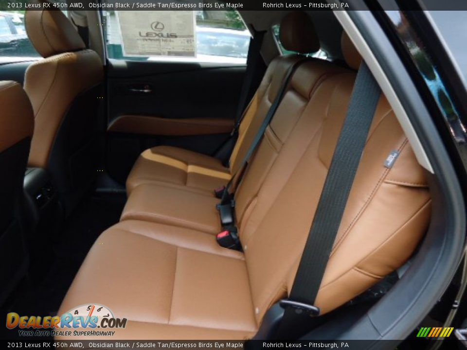 2013 Lexus RX 450h AWD Obsidian Black / Saddle Tan/Espresso Birds Eye Maple Photo #10