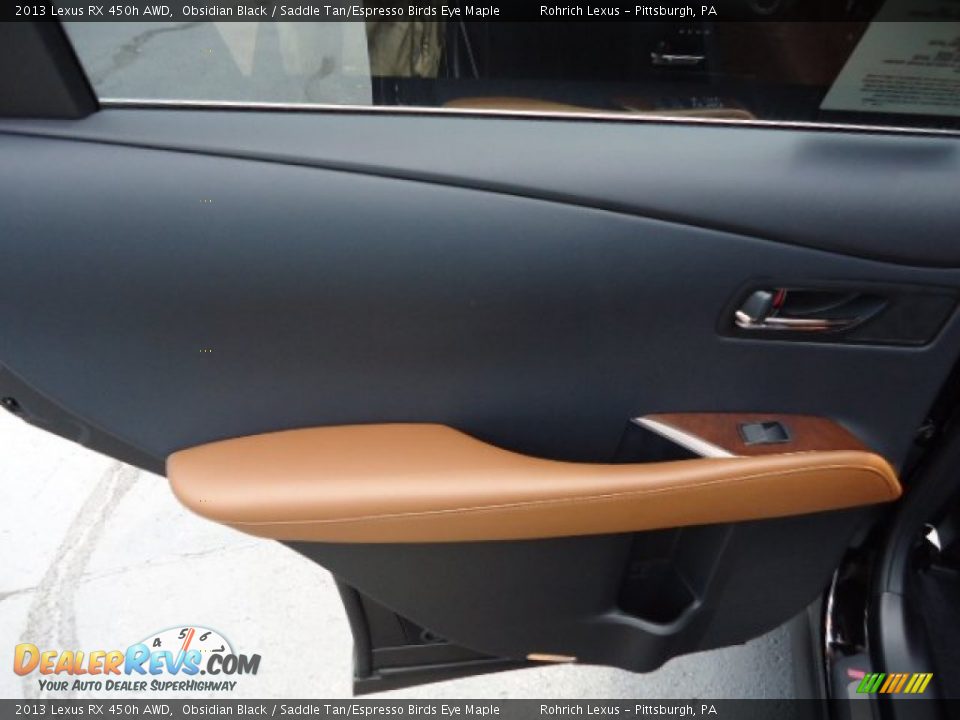 2013 Lexus RX 450h AWD Obsidian Black / Saddle Tan/Espresso Birds Eye Maple Photo #12